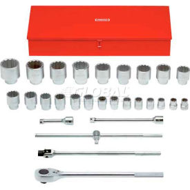 1" Drive 29 Piece Socket Set - 12 Point