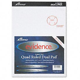 Quad Dual-Pad, Micro-Perf, 8-1/2 x 11-3/4, 100 Sheets/Pad, 2 Pads/Pack