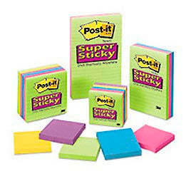 Super Sticky Ultra Notes, 3 x 3, Assorted Colors, 5 Pads/Pack