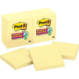 Post-it Super Sticky Notes, 3 x 3, Twelve 90-Sheet Pads/Pack, Canary Yellow