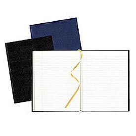 Hardbound College-Ruled Executive Blue Notebook With Bookmark, 8-1/2" x 11"