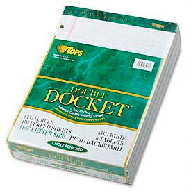 Letter Size Narrow Rule Double Pad, White, 100 Sheets/Pad, 4/Pack