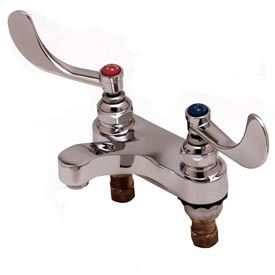 Deck Mount Medical Lavatory Faucet, Cast Spout, 2.2 GPM, 4" Handles