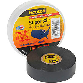 Scotch Super 33+ Vinyl Electrical Tape, 3/4" X 76', Black