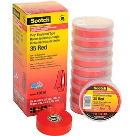 Vinyl Electrical Color Coding Tape 35-Red, 3/4" X 66'