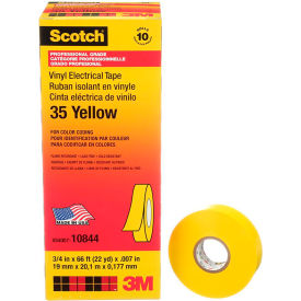 Vinyl Electrical Color Coding Tape - Yellow, 3/4" X 66'