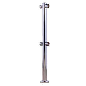 Double Rail Center Post - Satin Chrome