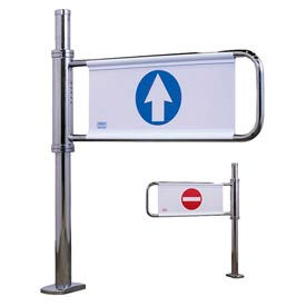 Self Closing Swing Gate with Left Handed Entrance - Satin Chrome