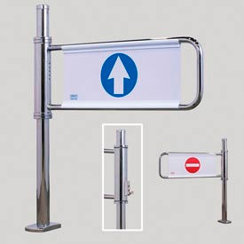 Electronically Locking Swing Gate w/ Left Handed Entrance - Mirror Chrome