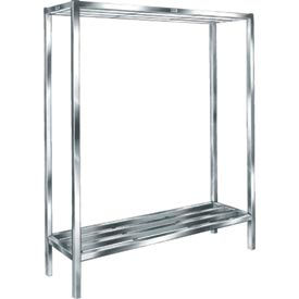 Aluminum Cooler & Backroom Shelving, E-Channel, 2 Shelves, 60"W x 24"D x 60"H