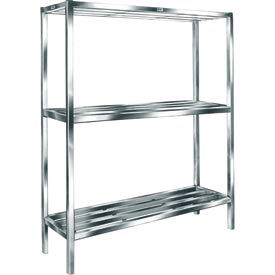 Aluminum Cooler & Backroom Shelving, E-Channel, 3 Shelves, 60"W x 20"D x 60"H