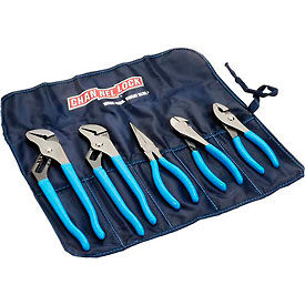 Tool Roll 5 Piece Plier Set (Long Nose, Slip Joint, Diagonal, Tongue & Groove)