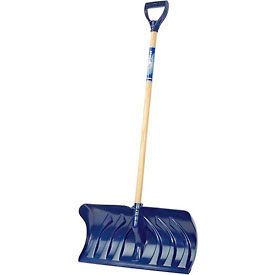 24" Poly Blade Snow Pusher W/ Wood D-Grip Handle