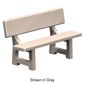 58" Concrete Park Bench, Surface Mount