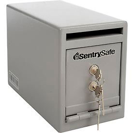 Under Counter Drop Slot Safe - 6"W x 12-5/16"D x 8-1/2"H, Gray