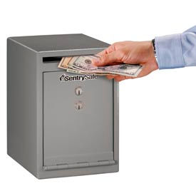 Under Counter Drop Slot Safe - 8"W x 10-5/16"D x 12"H, Gray
