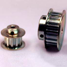 18 Tooth Timing Pulley, 1/5" Pitch, Clear Zinc Plated Steel, Min Qty 8