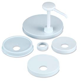 Economy Pump & Cap Kit, 1 Pump & 5 Caps, White