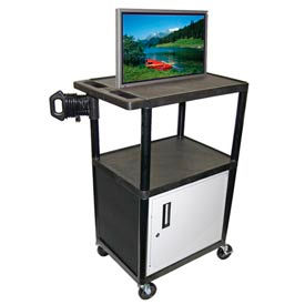 A/V Cart w/ Cabinet - 32x24x54-1/4, Black