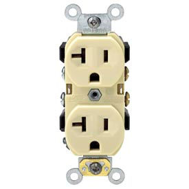 20A, 125V, Duplex Receptacle, Self Grounding, Ivory