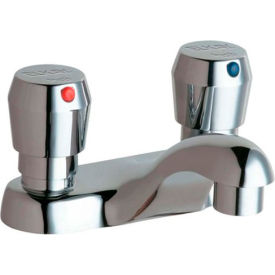 Elkay LK656 Metered Lavatory Faucet, Single Hole Deck Mount, Push Button Handles, Chrome
