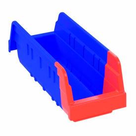 Indicator® 36442BLUE Two Tone Double Hopper Shelf Bin 4-1/4"W x 11-5/8"L x 4"H