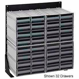 24"H Single Sided Floor Stand with 24 Gray Drawer Interlocking Storage Cabinet