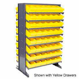 Double Sided Rack 24"x36"x60" with 96 Blue Euro Drawers