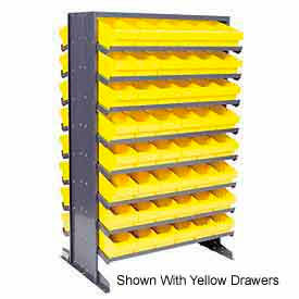 Double Sided Rack 24"x36"x60" with 96 Gray Euro Drawers