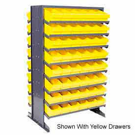 Double Sided Rack 24"x36"x60" with 96 Red Euro Drawers