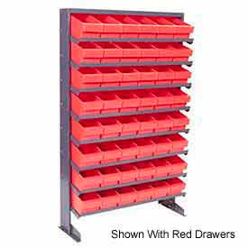 Single Sided Rack 12"x36"x60" with 48 Blue Euro Drawers