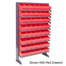 Single Sided Rack 12"x36"x60" with 48 Gray Euro Drawers