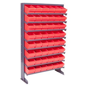 Single Sided Rack 12"x36"x60" with 48 Red Euro Drawers