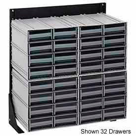 48"H Single Sided Floor Stand with 128 Gray Drawer Interlocking Storage Cabinet