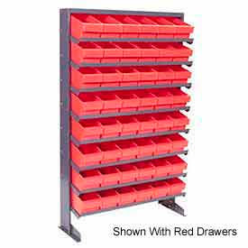 Single Sided Rack 12"x36"x60" with 48 Yellow Euro Drawers