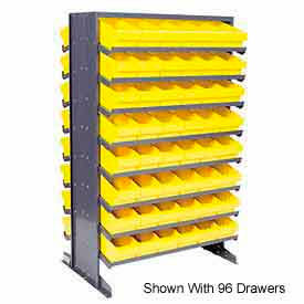 Double Sided Rack 24"x36"x60" with 64 Yellow Euro Drawers