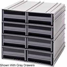 Interlocking Storage Cabinet - 11-3/4"Wx11-3/8"Dx11"H - 8 Blue Drawers
