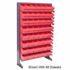 Single Sided Rack 12"x36"x60" with 32 Gray Euro Drawers