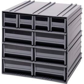Interlocking Storage Cabinet - 11-3/4"Wx11-3/8"Dx11"H - 10 Gray Drawers