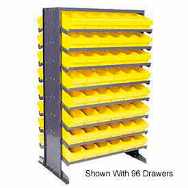 Double Sided Rack 24"x36"x60" with 48 Yellow Euro Drawers