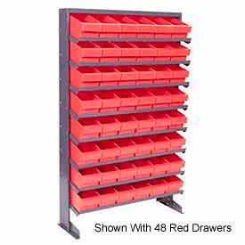 Single Sided Rack 12"x36"x60" with 24 Gray Euro Drawers