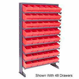 Single Sided Rack 12"x36"x60" with 24 Red Euro Drawers