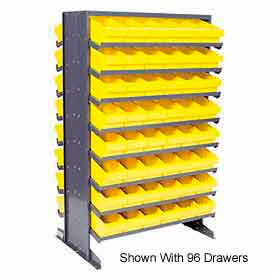 Double Sided Rack 24"x36"x60" with 144 Yellow Euro Drawers