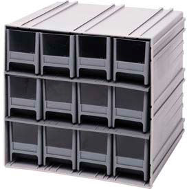 Interlocking Storage Cabinet - 11-3/4"Wx11-3/8"Dx11"H - 12 Ivory Drawers