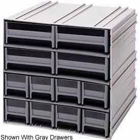 Interlocking Storage Cabinet - 11-3/4"Wx11-3/8"Dx11"H - 12 Blue Drawers