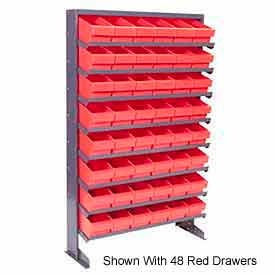 Single Sided Rack 12"x36"x60" with 44 Blue Euro Drawers