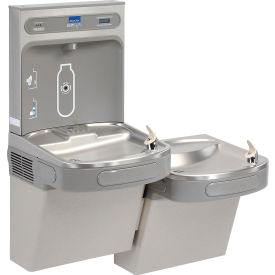 Elkay LZSTL8WSLK ezH2O Bottle Filling Station, Versatile Bi-Level, Refrigerated, Filtered, Light Gray