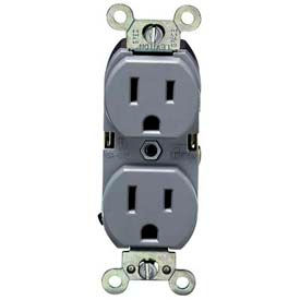 15A, 125V, Duplex Receptacle, Gray