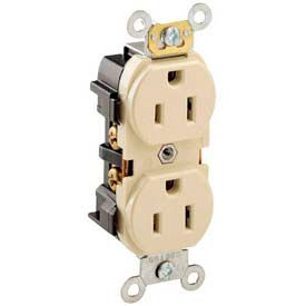 15A, 125V, 2P, 3W, Duplex Receptacle, Straight Blade, Ivory