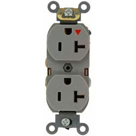 20a, 125v, Duplex Receptacle, Isolated Ground, Gray
